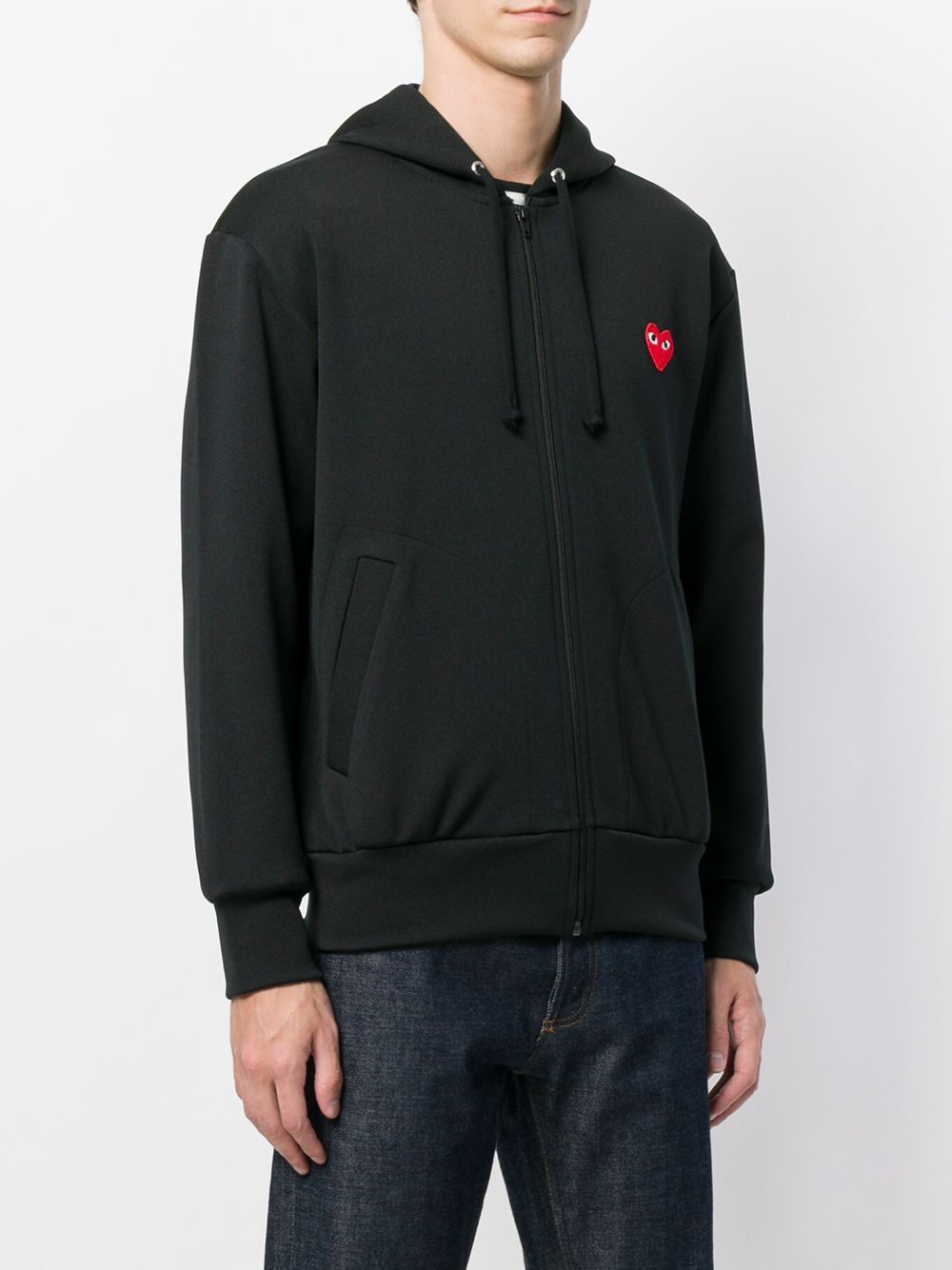 【COMME des GARCONS】SWEATSHIRT RED EMBLEM KNIT◆AXT174051 Comme des Garçons Play SWEATSHIRT RED EMBLEM KNIT Grey
